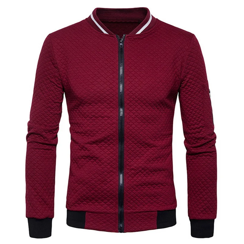 wine red-style 2 CYSINCOS, новинка, осенние мужские куртки, повседневные пальто, одноцветные, Мужская брендовая одежда, толстовки, мужские куртки-бомберы, мужские свитера - Color: wine red-style 2