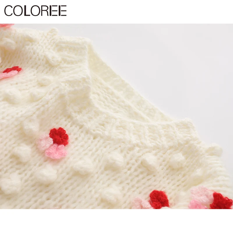 

Sweet Floral Jaquard Woman Sweaters 2020 Korean Fashion Oversized Knitted Pullover Women Autumn Winter Clothes