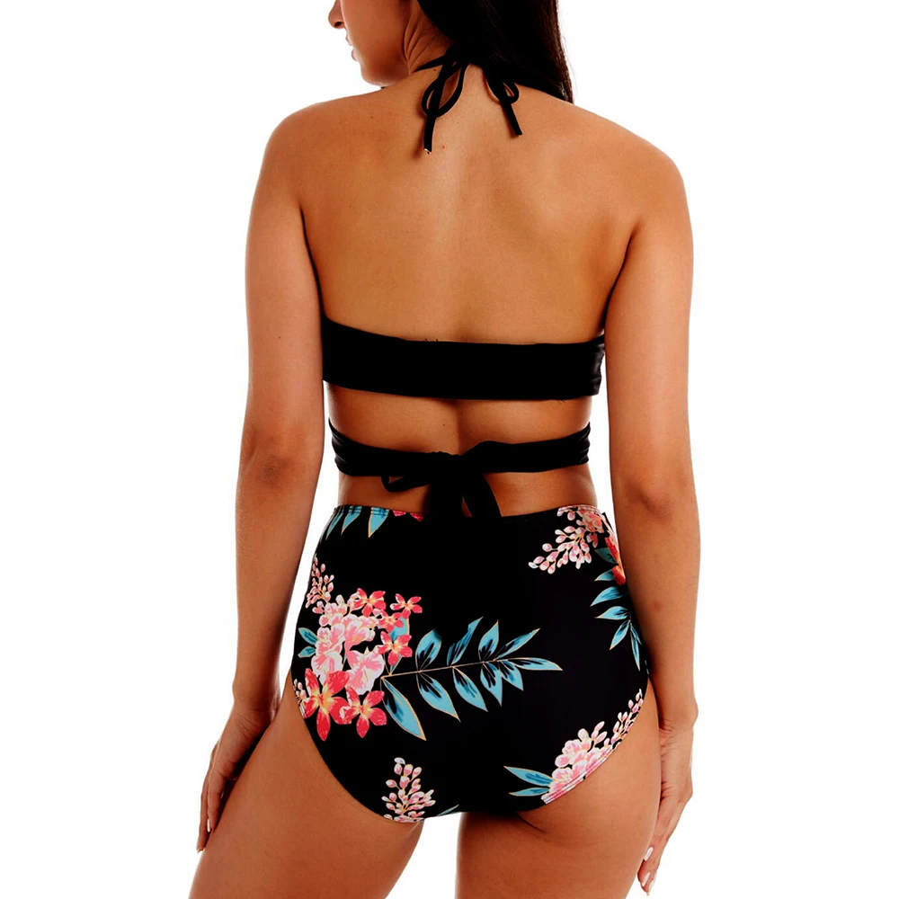 Комплект бикини женское сексуальное на бретельках с высокой талией купальник