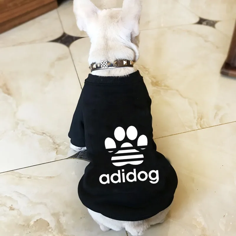 Модная одежда для собак Adidog с надписью дизайнерские толстовки щенков и девочек