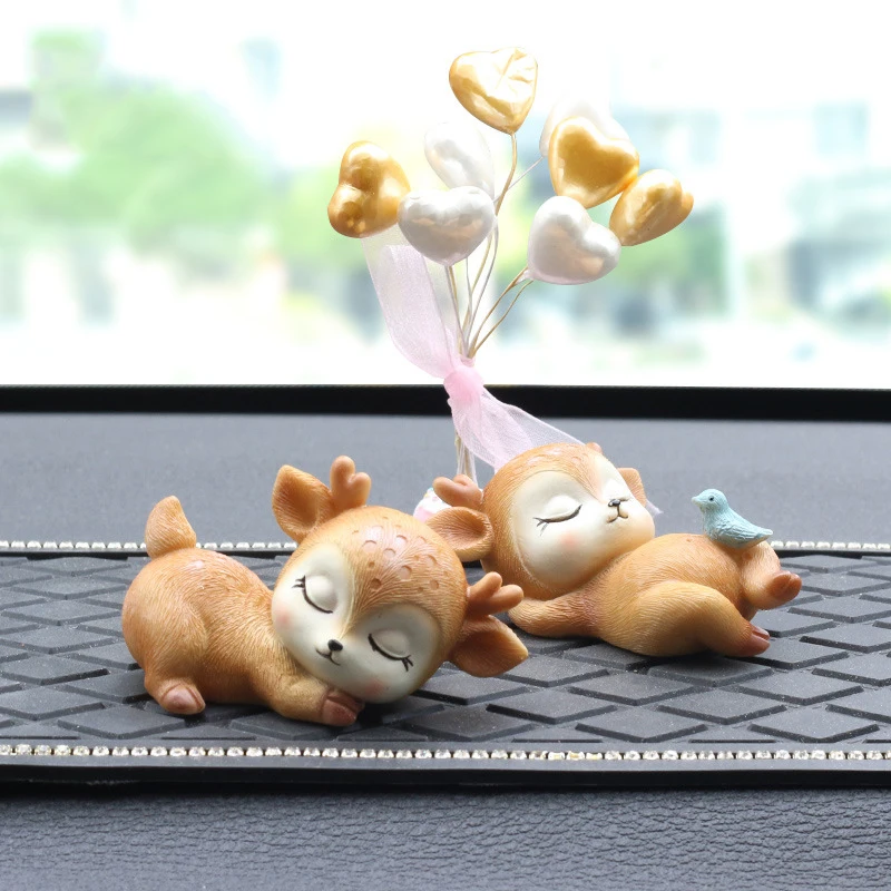 Украшение для автомобиля украшение из смолы мультяшный милый олень центральной