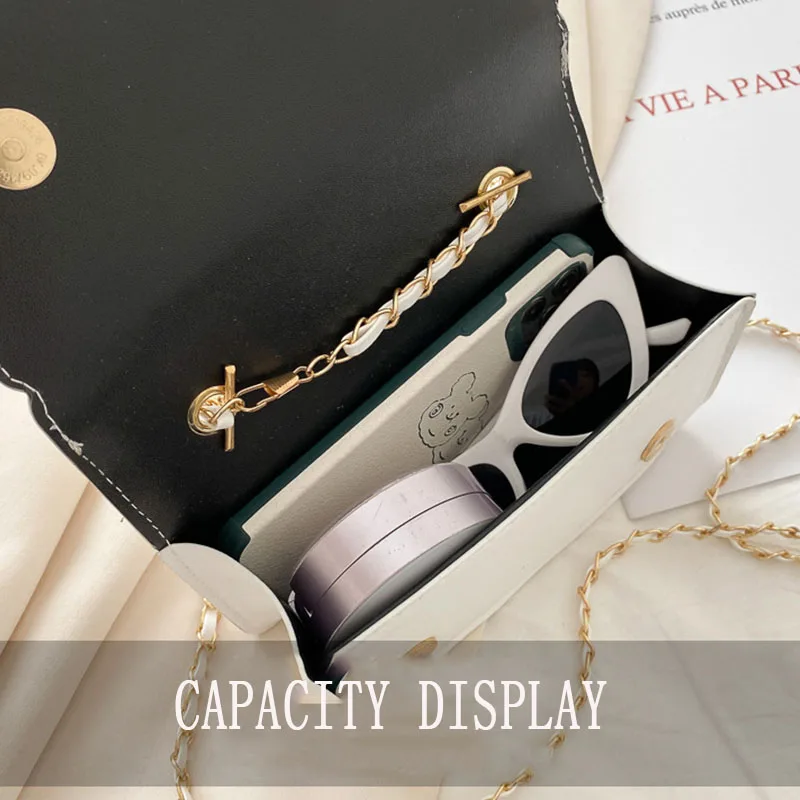

2021 Spring New Small Bag Trendy Fashion Simple Pearl Female Bags Shoulder Messenger Chain Bags Korean Version Small Square Bag