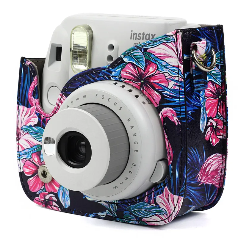 Чехол сумка из искусственной кожи с плечевым ремнем для камеры Fujifilm Instax Mini 9 8