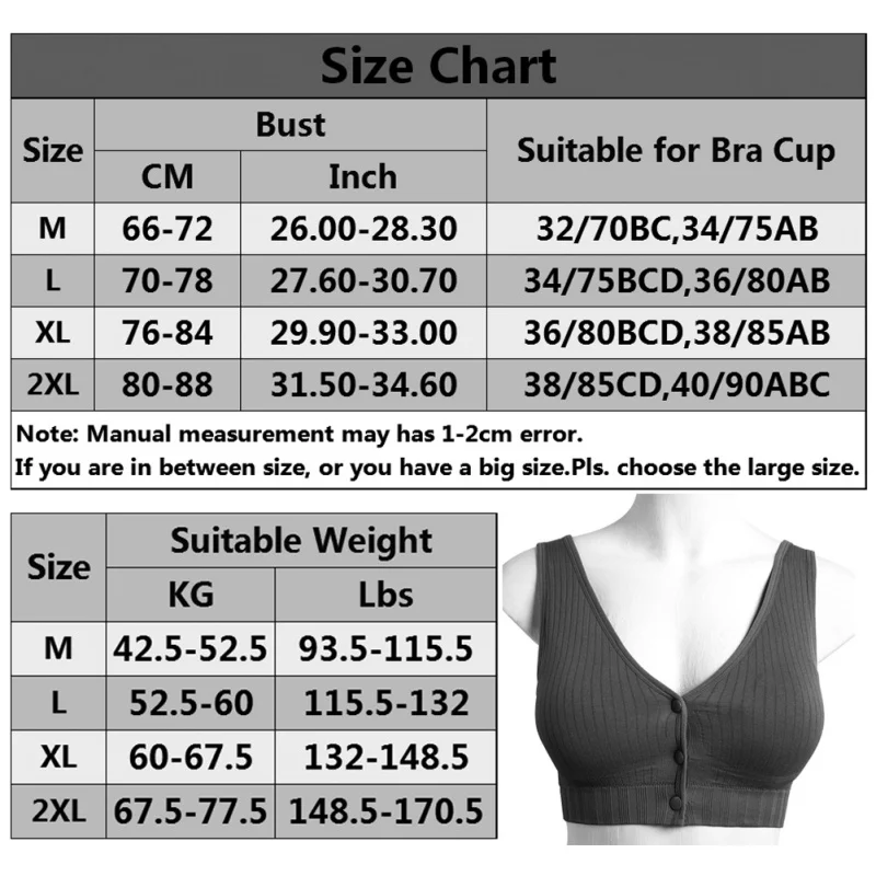 

Women Plus Size Push Up Bra Front Closure Solid Color Brassiere Cotton Wire Free Bralette Seamless Bras For Women New