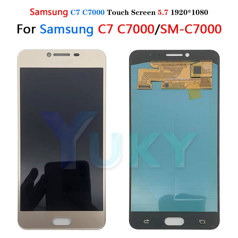 Для AMOLED LCD Samsung Galaxy C7 C7000 SM-C7000 ЖК-дисплей сенсорный экран дигитайзер для сборки