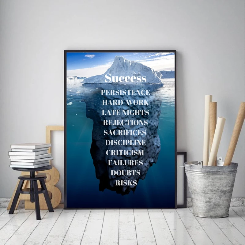 Айсберг успеха Холст плакат печать пейзаж мотивационный настенный