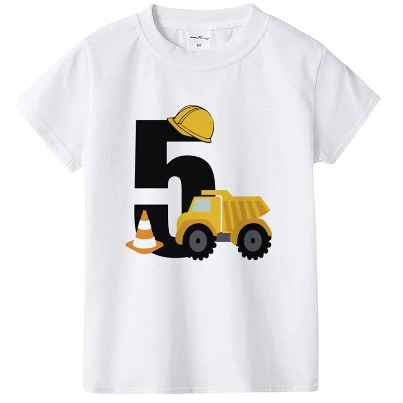 

Dinosaur Cartoon T Shirt Kids Boys Girls Clothes Birthday T Shirts 1 2 3 4 5 Year Children Party Girls Clothing Tees