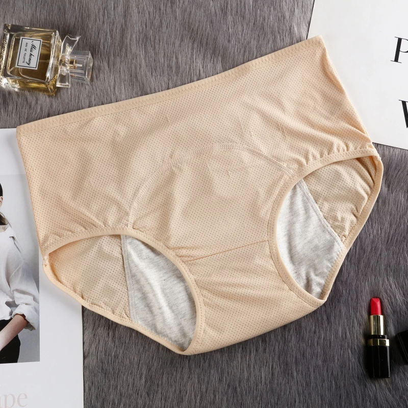 Менструальные трусики, женское нижнее белье, Culotte menstrumelle, хлопковые герметичные трусы, трусы размера плюс L-6XL, физиологические трусы