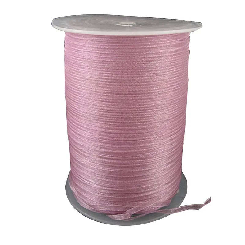 Pandahall лента из органзы, галлония, белый, черный, 1/"(3 мм); 1000 ярдов/рулон(914,4 м/рулон
