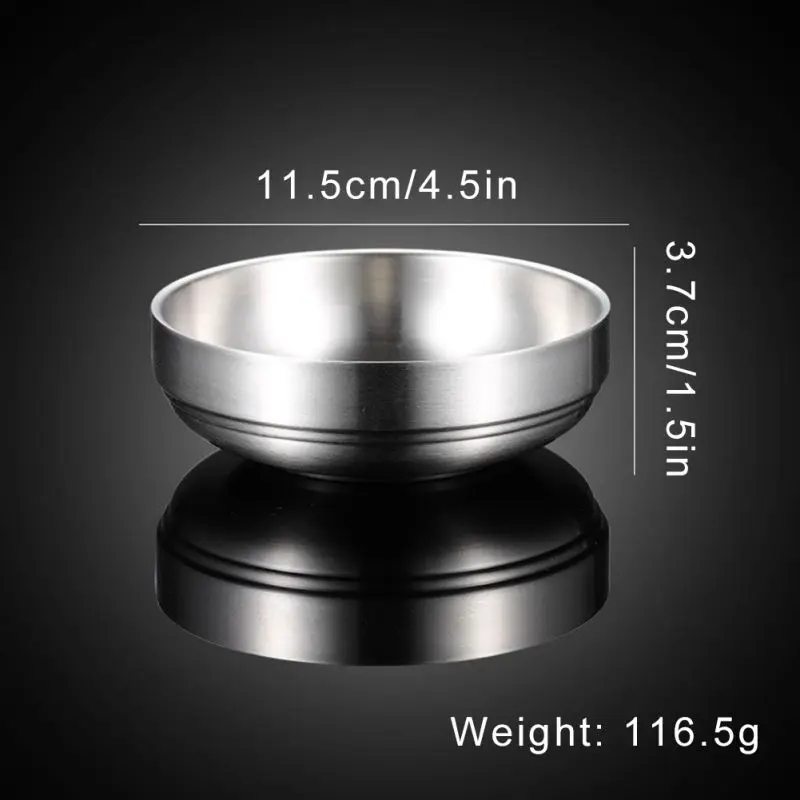 

Norbi Bowls 304 Stainless Steel Bowl Double Walled Ice Cream Soup Bowls Heat Insulated Mixing Bowl Double Thick Metal Rice Bowl