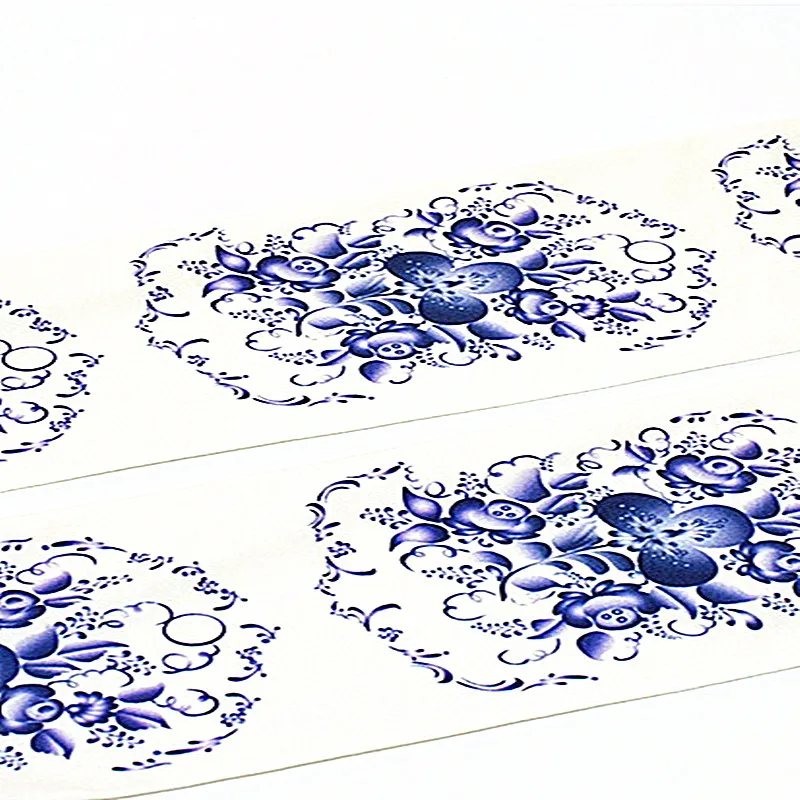 Новинка женские колготки китайские синие и белые фарфоровые с принтом модные