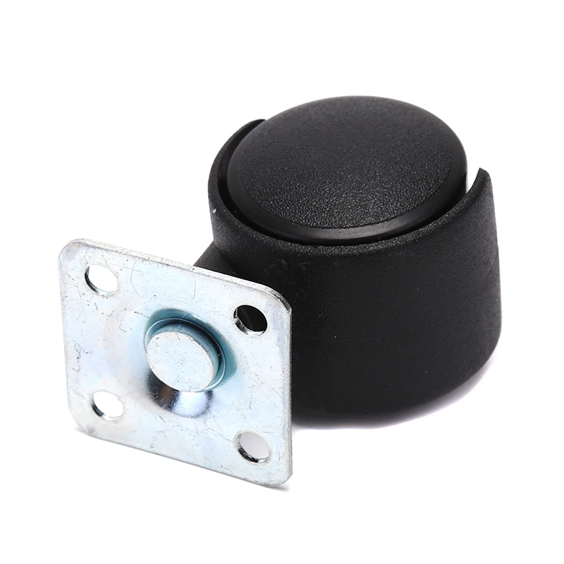 

1pcs Hardware Casters For Industrial Furniture 30mm Nylon Wheel Chair Table Castor Replacement Black Swivel Plate Caster