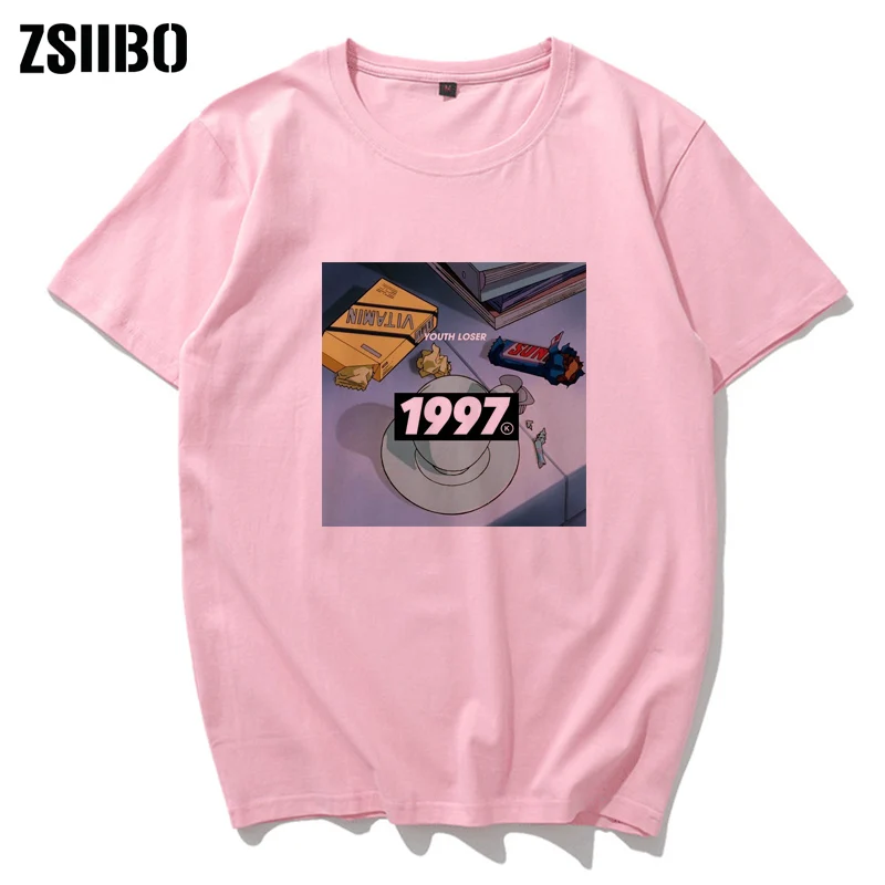 Женская Винтажная футболка в стиле ретро розовая Повседневная с принтом