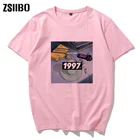 Женская футболка с коротким рукавом, винтажная розовая футболка с изображением грустного аниме плачущего глаза, модная повседневная футболка в стиле Харадзюку, уличная одежда