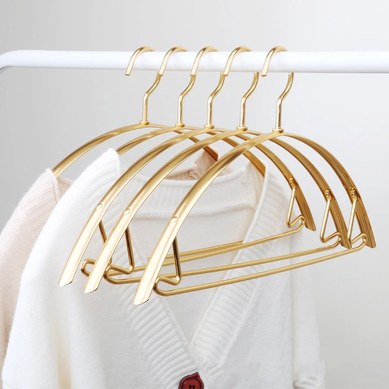 

5pcs Clothes Hanger No Shoulder Marks Hanger Aluminum Alloy HousehSold Space Saving Suitable for Sweater Coat Pants Shirt