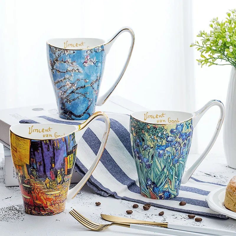 Фарфоровые кружки с большой ручкой 600 мл|Кружки| |