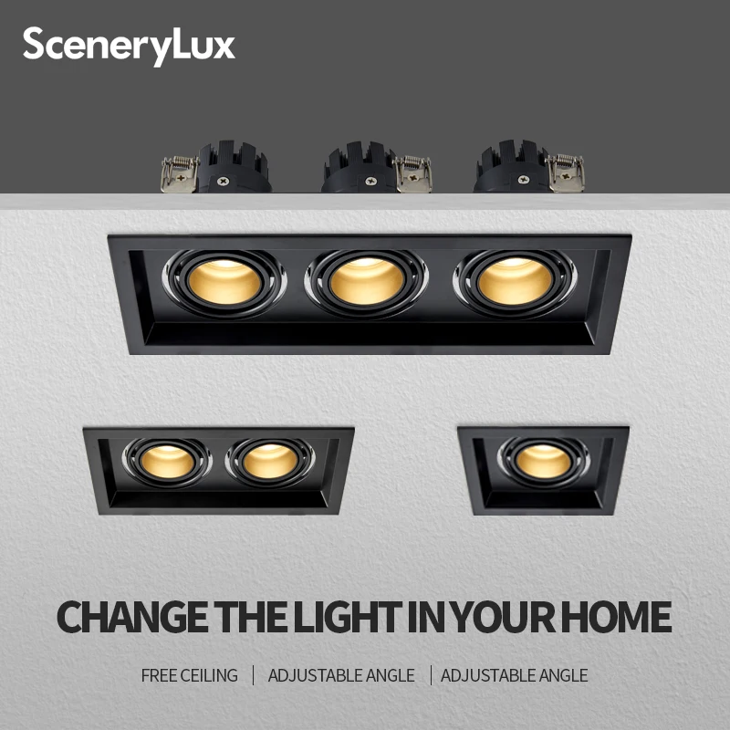 Встраиваемый двойной Светодиодный точечный светильник 7 Вт/10 Вт потолочный