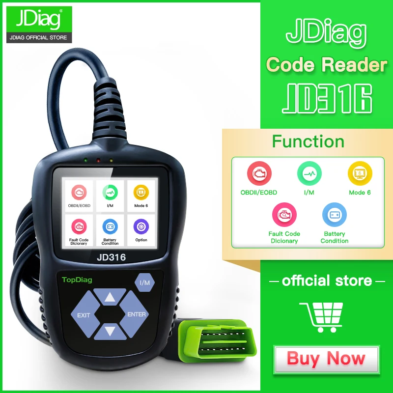 Автомобильный сканер JDiag JD316 OBD2 считыватель кодов неисправностей автомобильного