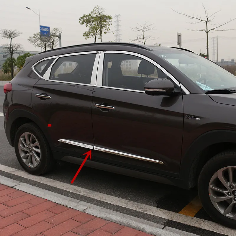 Хромированная подкладка боковой двери отделка корпуса молдинг ободка Стайлинг