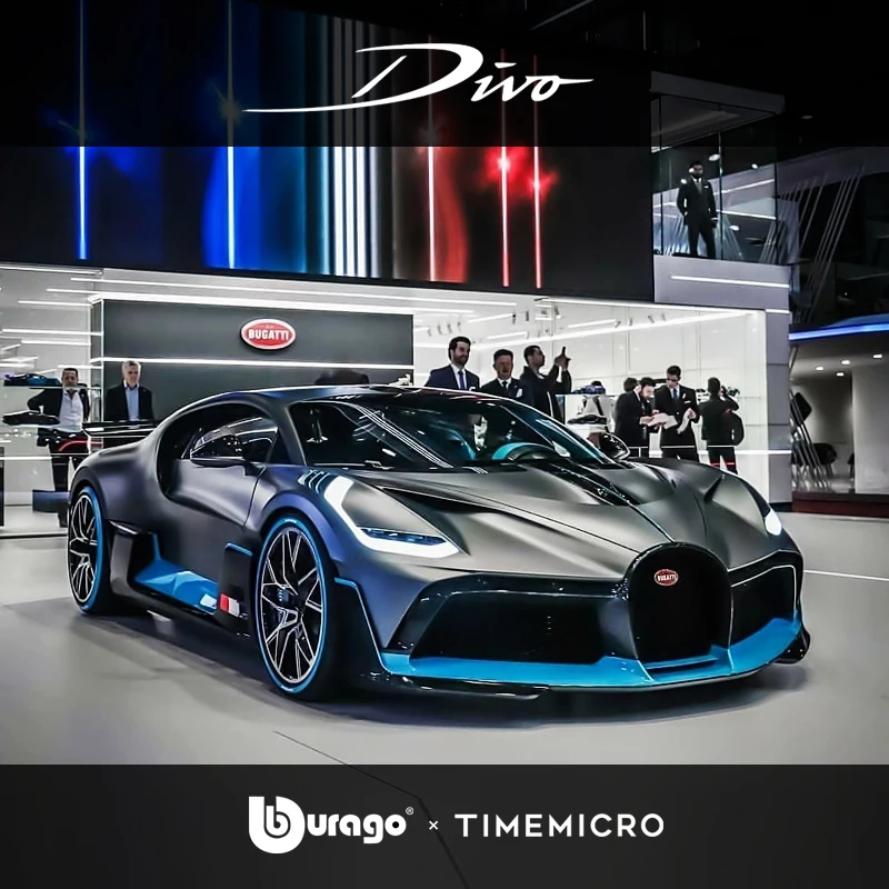 Bburago x TimeMicro 1:64 Bugatti Divo темно серый литая модель автомобиля|Наземный транспорт| |