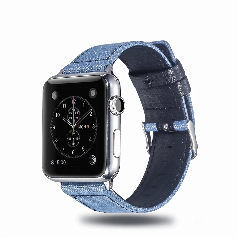 Холщовый ремешок для часов для Apple Watch 38 мм 42 мм 40 мм 44 мм нейлоновый кожаный ремешок для часов браслет для iWatch Series 5/4/3/2/1