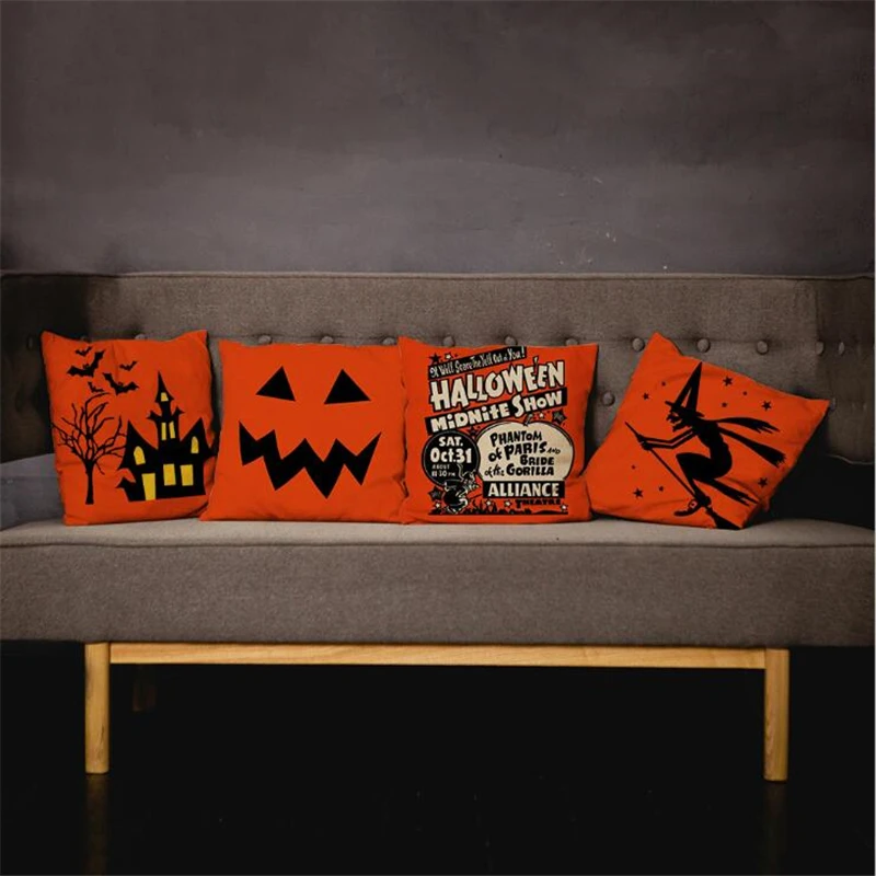Новый Тыква Подушка Чехол для подушки и надписью &quotHappy Halloween&quot Вечерние диван