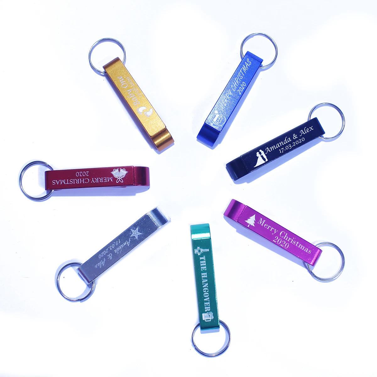 50x персональный гравированный открывалка для бутылок брелки ключей 4 в 1 пивная
