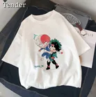 Футболки для женщин моя геройская Академия женская футболка с принтом аниме Harajuku футболка женская Ulzzang милые Мультяшные Графические футболки