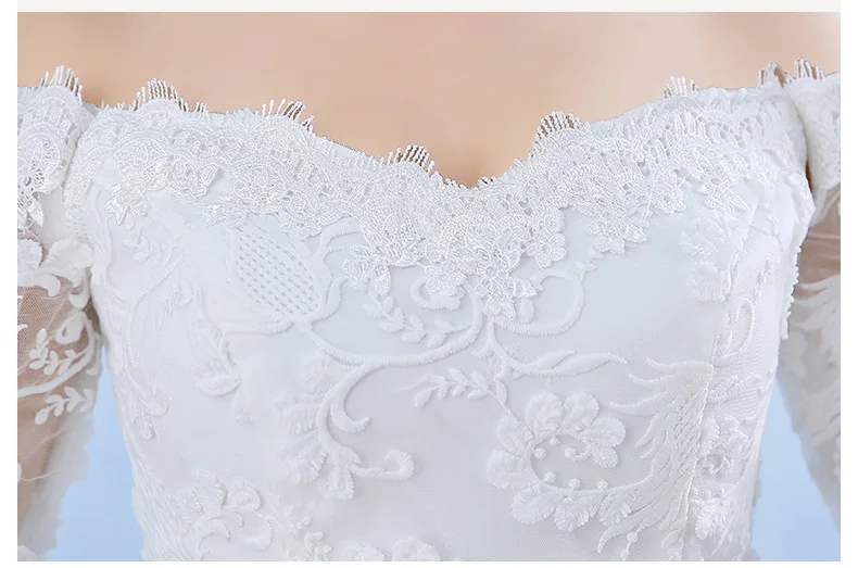 

Dream Princess Korean Long-sleeved Wedding Dress 2020 Simple Elegant Lace Wedding Dress Bride New Long Tail