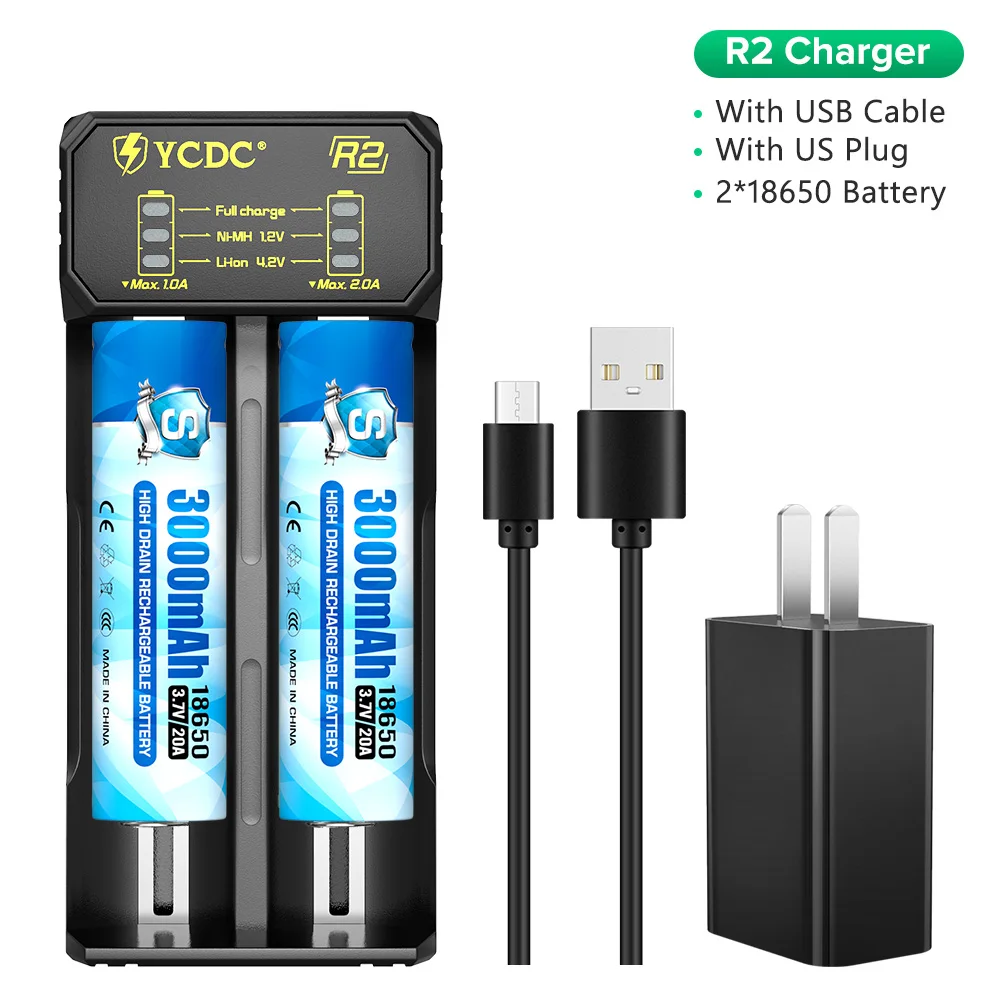 YCDC 2/4 слотов USB зарядное устройство умная Зарядка 18650 26650 14500 AA AAA с шт. Высокая