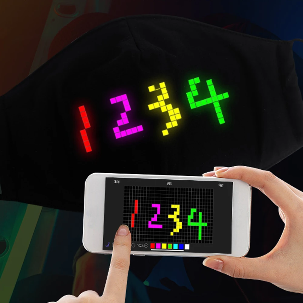 Унисекс с подсветкой и зарядкой от Дисплей противопылевая лицевая маска Модный