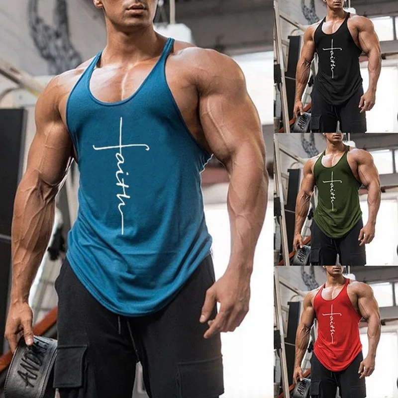 

Tank Top Men Fitness Clothing Mens Bodybuilding Tank Tops Summer Gym Clothing for Male Sleeveless Vest Shirts Plus Size