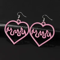 n58f womens punk earrings acrylic earrings cool black pink pendant ear embellishments
