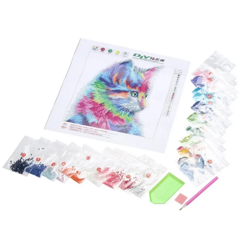 Красочная белка кошка мозаика вышивка животное крестом Рукоделие Ремесло