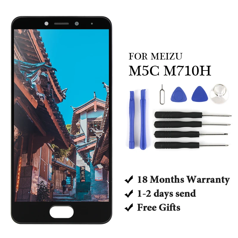 

With/Without Frame For Meizu Meilan M5C 5C A5 M710H LCD Display Touch Screen Sensor Digitizer Assembly Black White