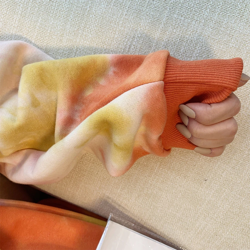 Fashion Women Autumn Long Sleeve Tie Dye Sweatshirt Pullover Loose Hoodie Blouse Women's clothing толстовка женская sudaderas