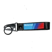 motorcycle metal double sided embroidered keyring keychain collection for bmw s1000 rr xr r1200 gs key chain ring holder