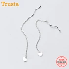 Trustdavis 925 Стерлинговое Серебро OL Love 7 см длинные висячие серьги-подвески минималистичные для модных женщин ювелирные изделия для вечеринок DS320