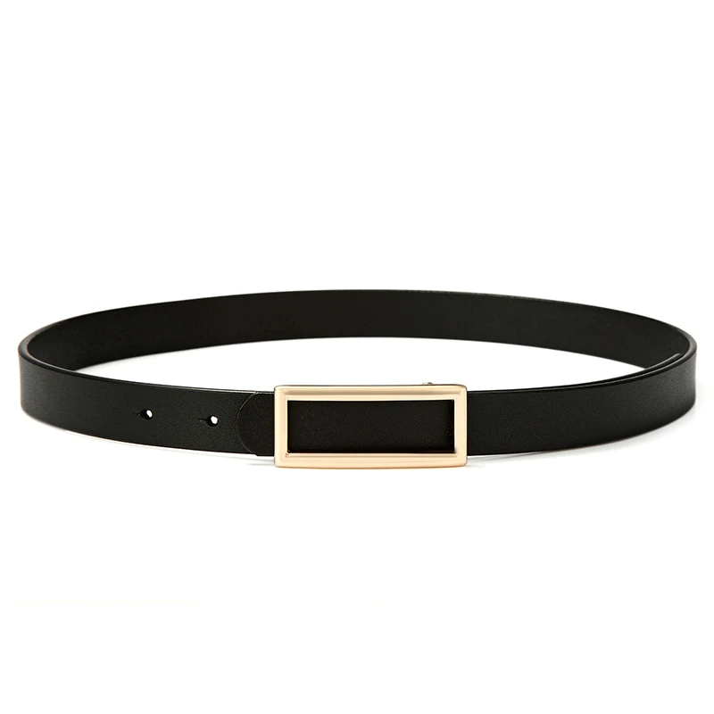 

Hfu Women's Classic All-match Leather Square Buckle Single Loop Belt Fashion Jeans Evening Dress Belt Free Shipping