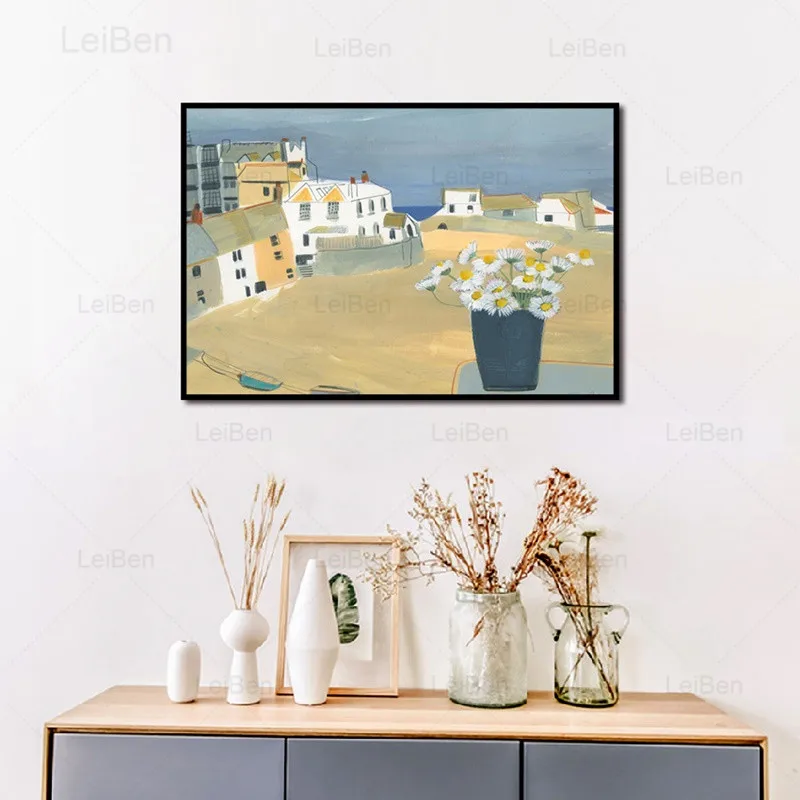 Современная живопись на холсте морской архитектуры маленькие маргаритки