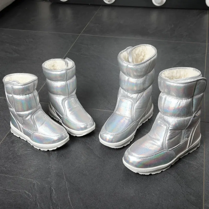 PADRISIMOS/Зимние Модные женские ботинки Смешанная натуральная шерсть Женские теплые