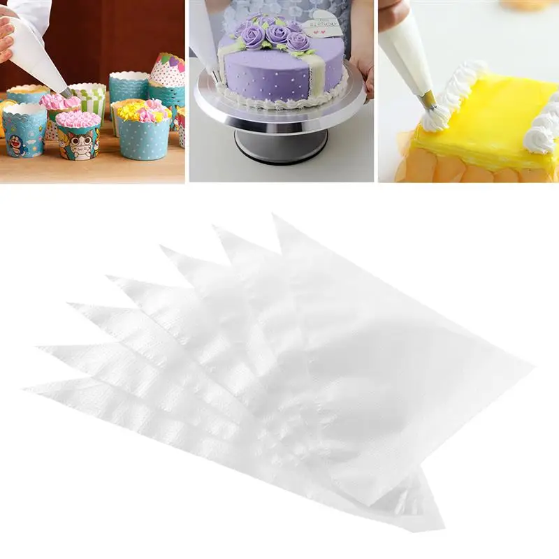 

100pcs Disposable Piping Bag Pastry Bag Icing Piping Fondant Cake Cream Bag Cupcake Decorating Tools Cake Nozzles Pastry Bags