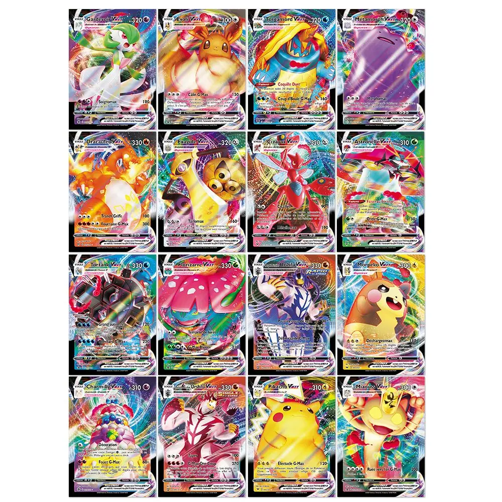 Cartas de Pokemon versi&oacute;n francesa, 10/20 piezas, VGX MEGA TAG TEAM EX, juego de cartas de batalla-3