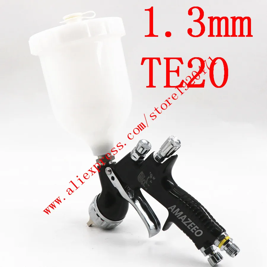 Black TE20 1.3mm Высококачественный Профессиональный Gti pro lite Золотой Краскораспылитель TE20/T110 1,3 мм 1,8 мм сопло водяной пистолет-распылитель краска пистолет - Цвет: Black TE20 1.3mm