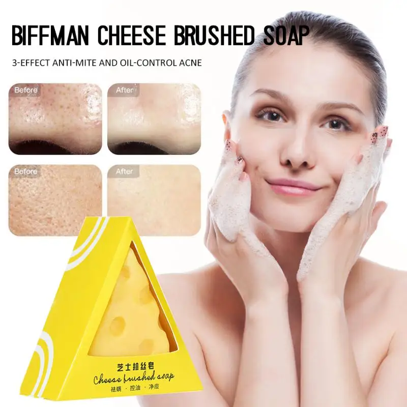 Newest 115g Cheese Handmade Sea Salt Soap Face Body Cleaner Removal Pimple Acne Treatment Skin Care Whitening Moisturizing Soap