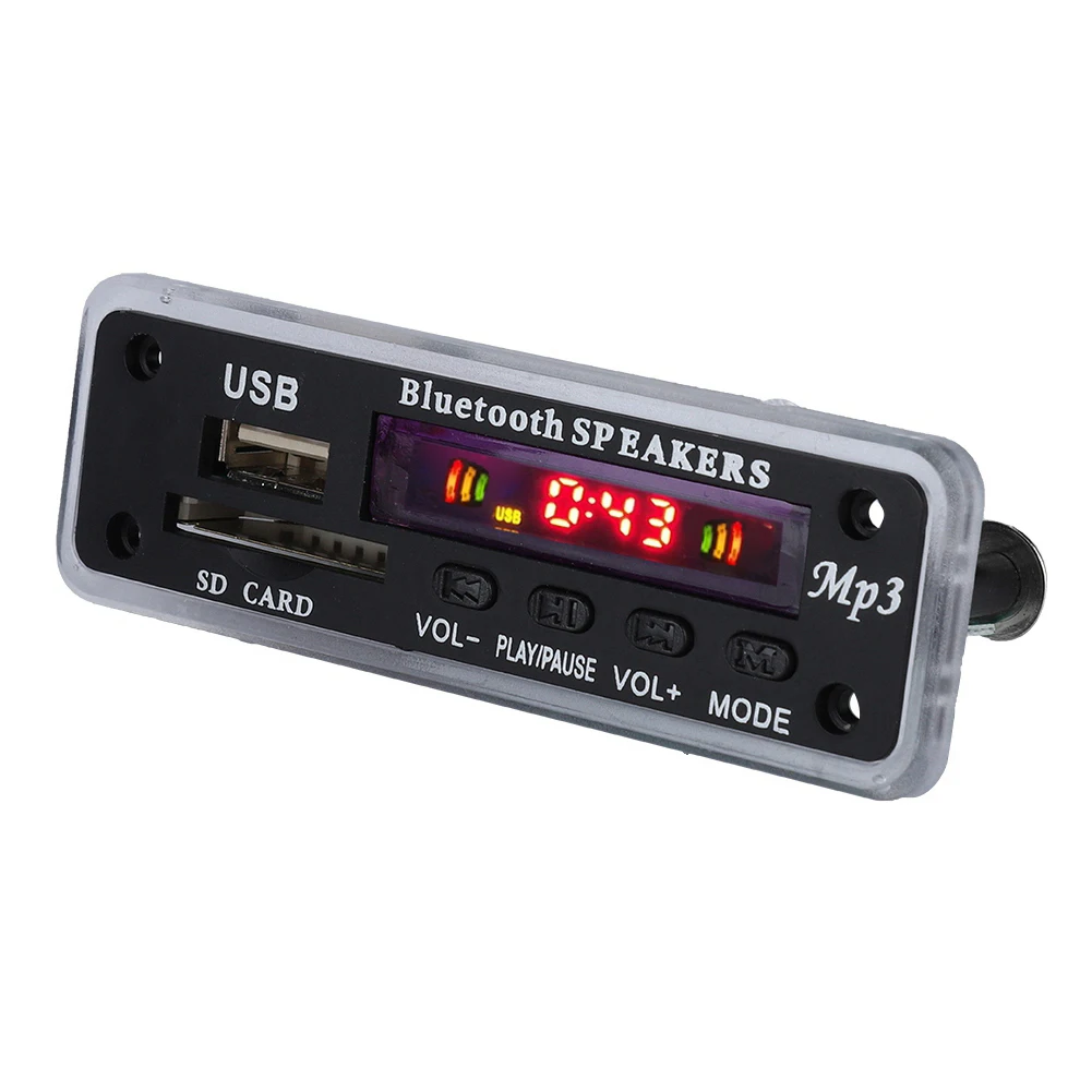 Wireless Bluetooth 5.0 12V MP3 WMA Decoder Board Audio Module Support USB SD AUX FM Radio For Car accessories | Электроника