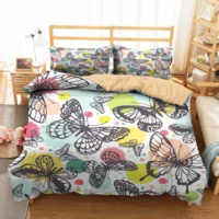 duvet cover bedding set butterfly printed bedroom clothes home textiles cute cartoon bed linens king single size