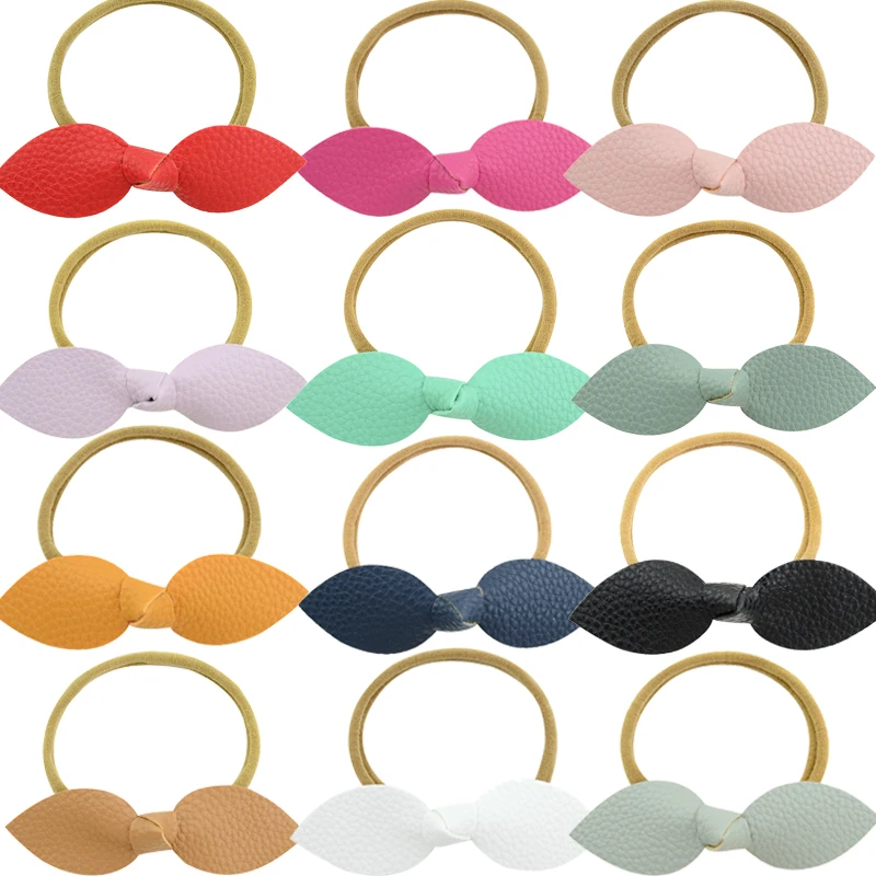 12 шт./лот мини банты для волос с узелками нейлоновые эластичные резинки