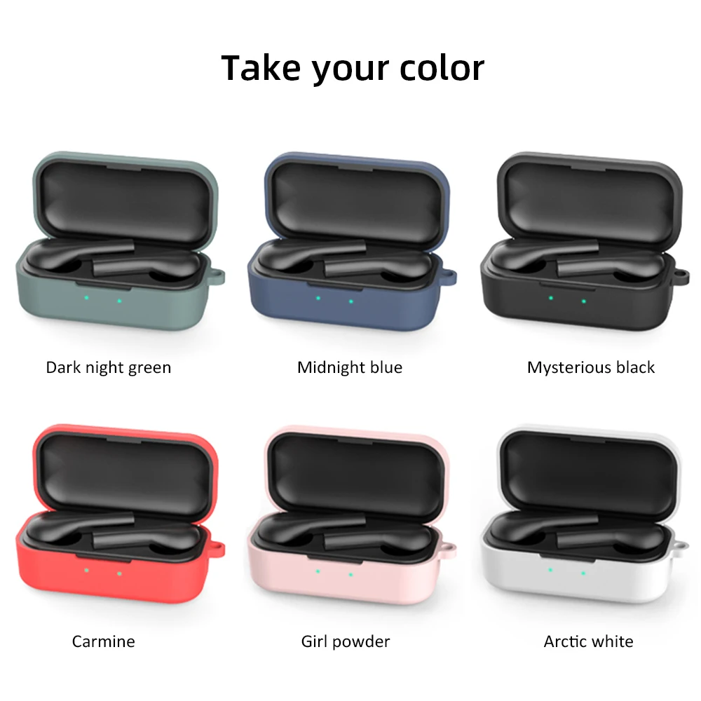 

Silicone Earphone Case For QCY T5 Wireless Bluetooth Headphone Frame Charging Box Protective Cases Cover For Qcy T5 With Buckle