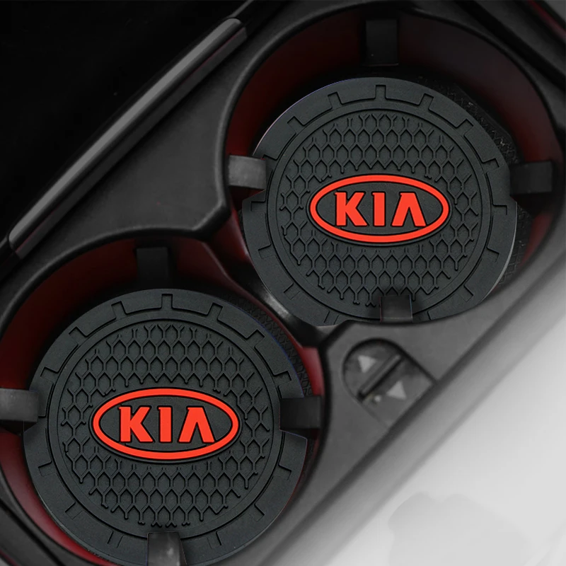 

Car Logo Anti-slip Cup Mat Auto Coaster Non-slip Pad Accessories for KIA K2 K3 K4 K5 K6 K7 KX5 Sorento 2019 Sportage R Rio Soul